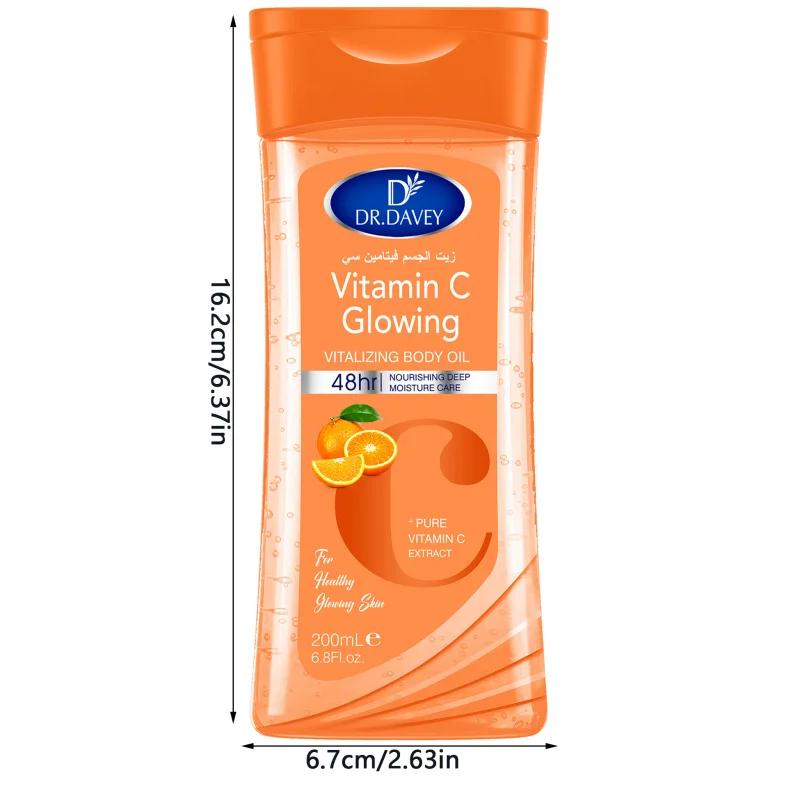 2PCS 200ml DR.DAVEY VITAMINE C Huile corporelle pour le soin de la peau, hydratante et nourrissante,