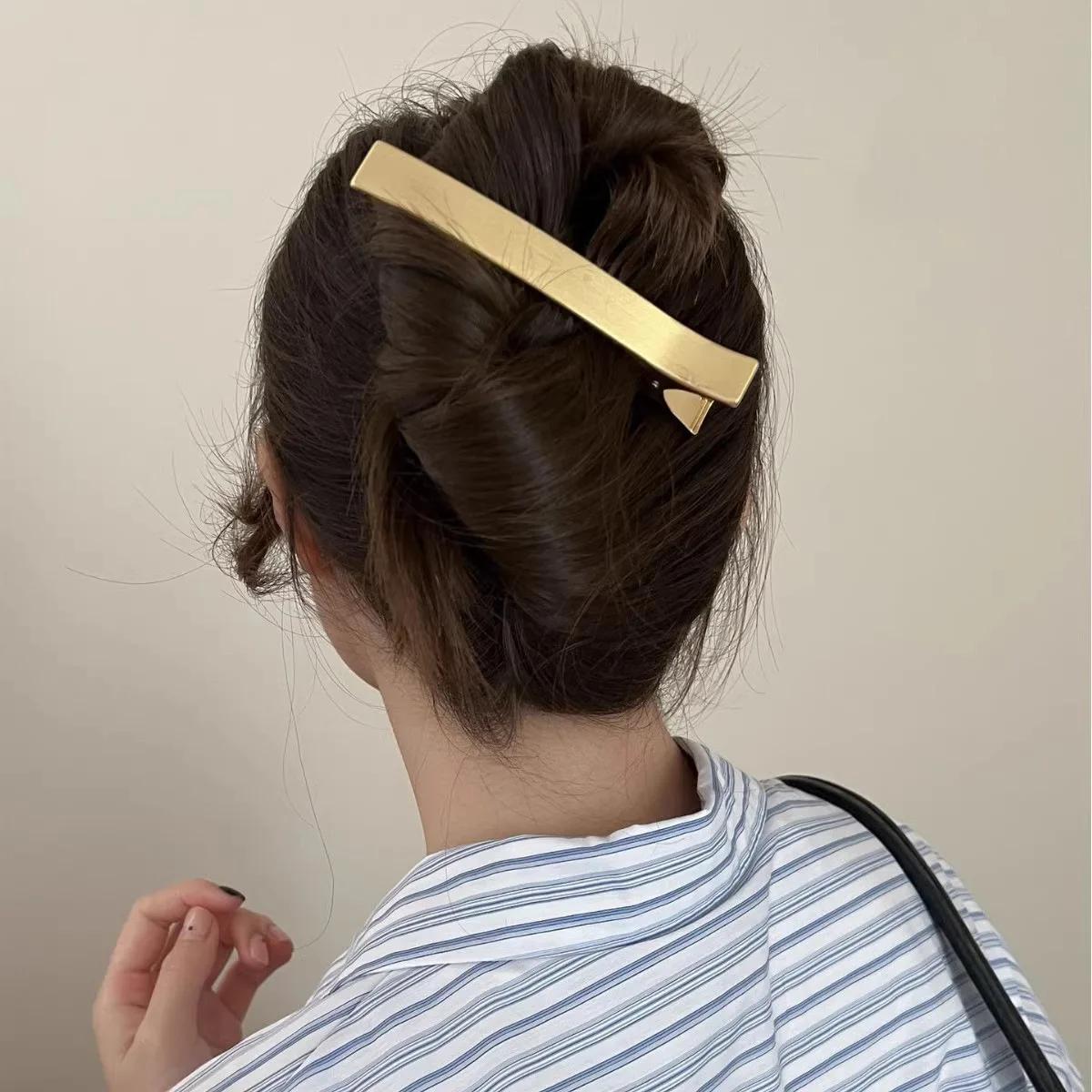 Pinces à cheveux coréennes élégantes pour femmes, barrettes pour filles, griffes en métal, épingle à