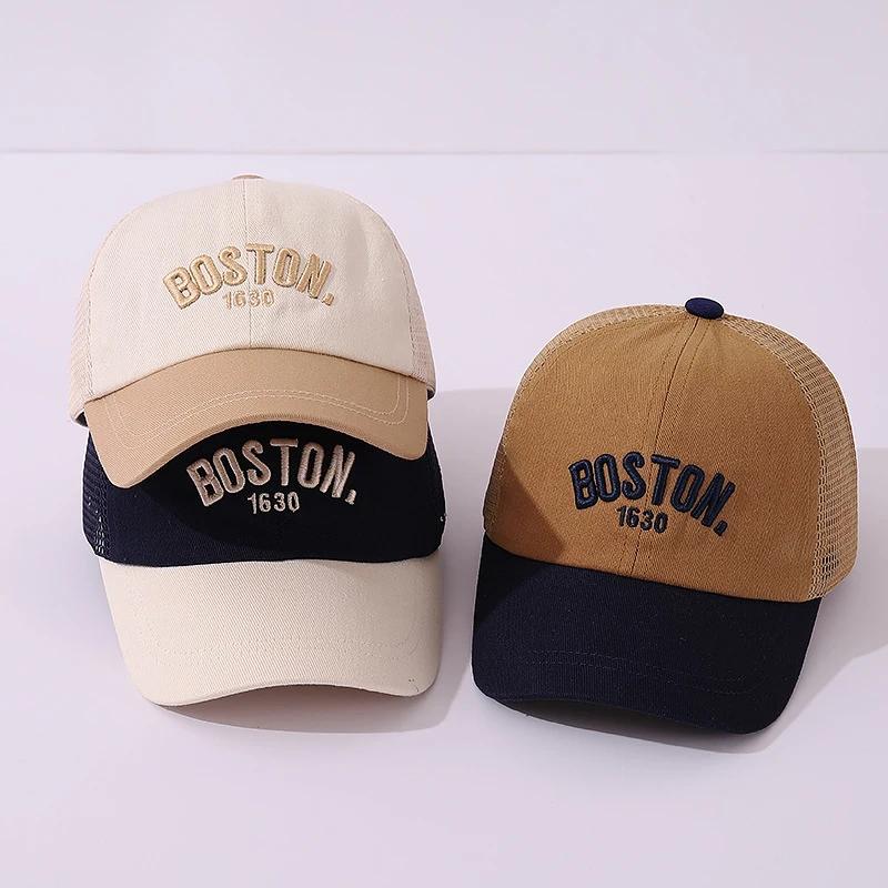 Casquette de Baseball en maille pour bébé, chapeau d'été pour enfants, chapeaux à visière avec lettr