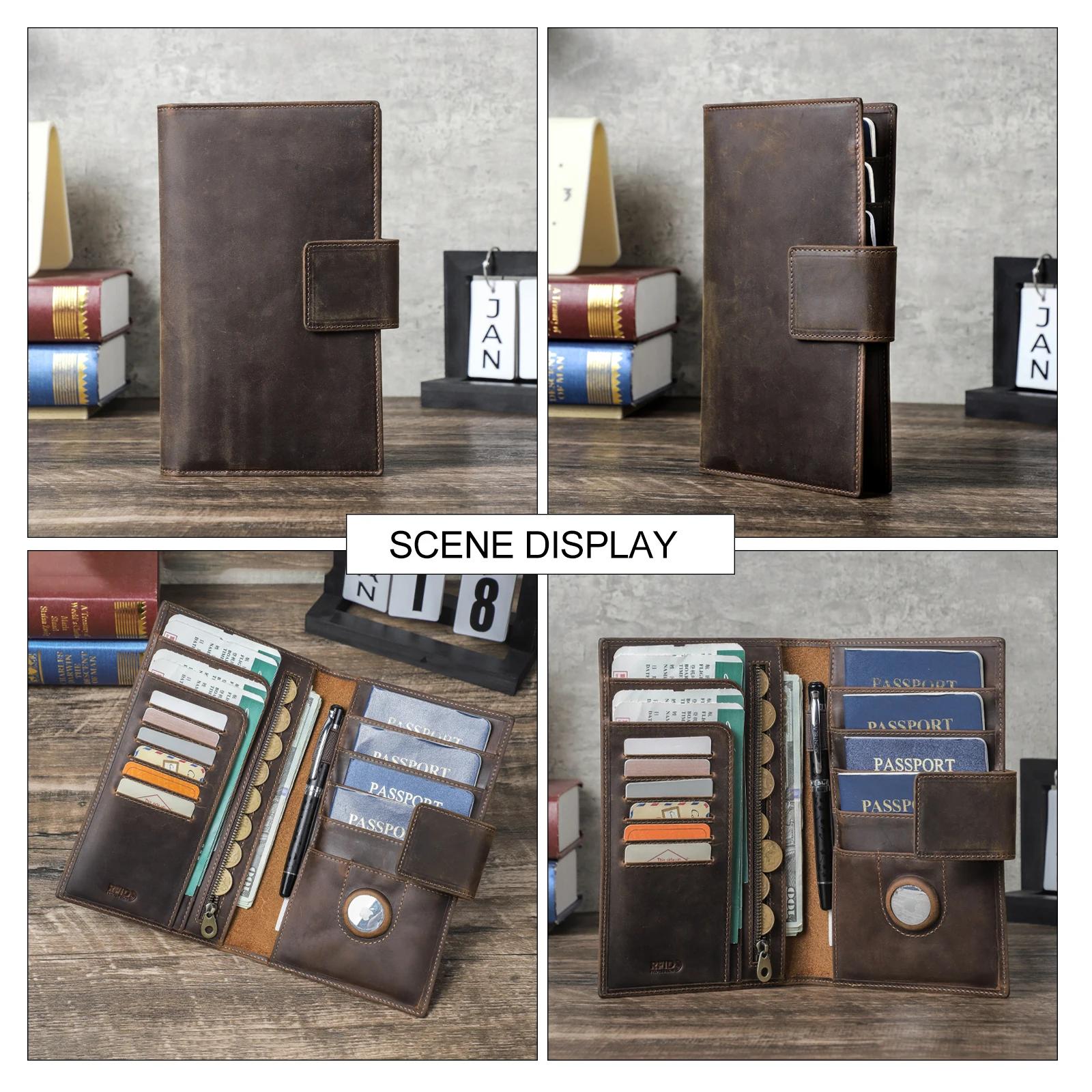 Portefeuilles de voyage en cuir véritable CONTACT'S pour la famille, étuis de passeport, pochettes d