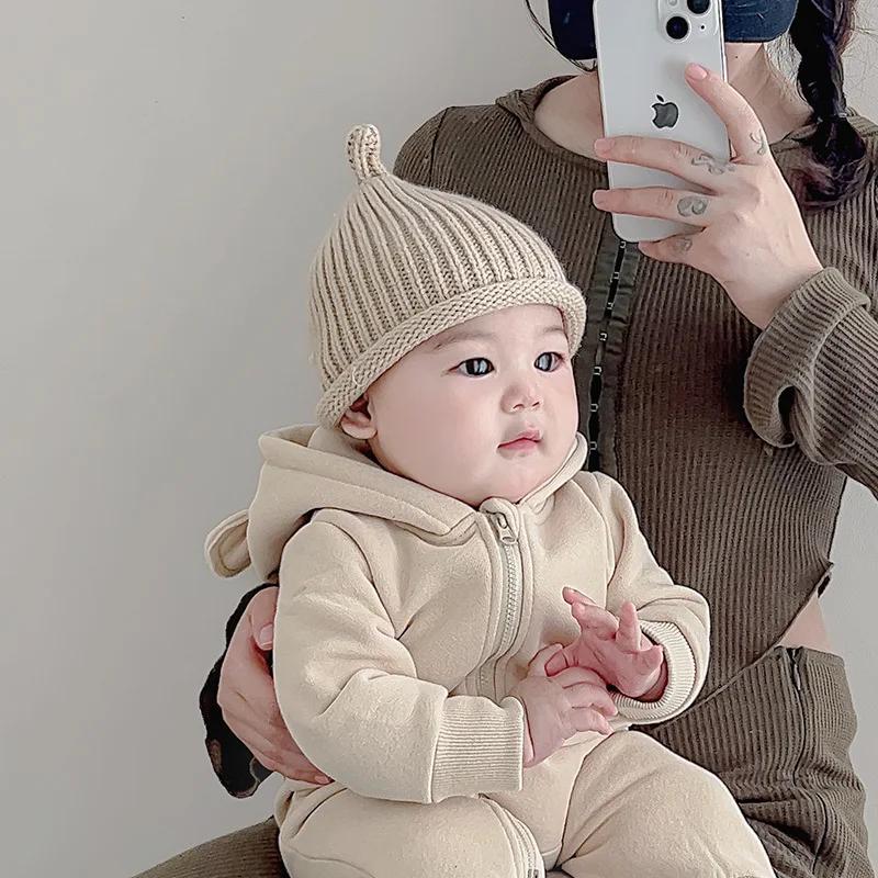 Bonnet en laine au crochet pour enfants, bonnet pull mignon pour bébé, bonnets chauds pour tout-peti