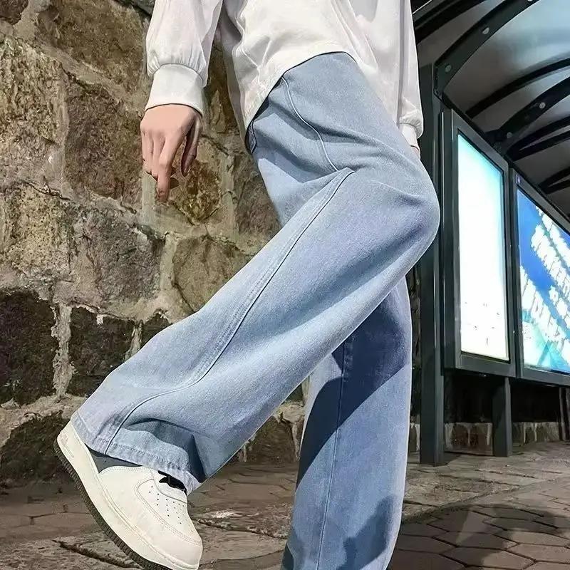 Nouveaux jeans américains à cordon de serrage pour hommes, printemps-automne, pantalons décontractés