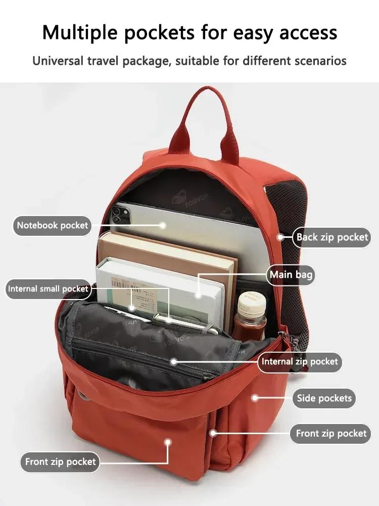 FouEisSac à dos étanche pour femme, grande capacité, toile de sport, sacs à dos pour ordinateur port