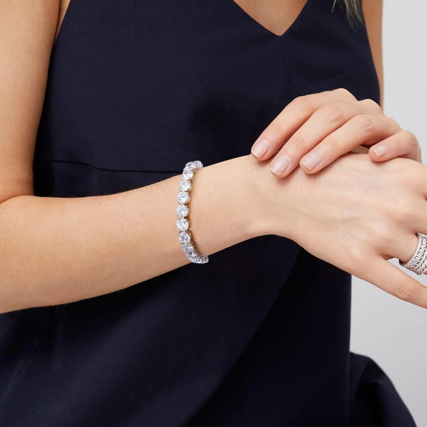 MooSuun – Bracelet de Tennis en diamant Moissanite, 3mm à 6.5mm, pour femmes et hommes, bijoux fins