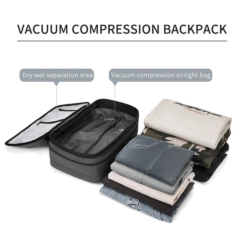 Sac à dos de voyage à compression sous vide pour hommes, sac à dos pour ordinateur portable 17 pouce