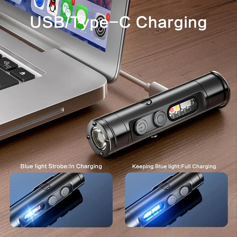 Lampe torche multifonctionnelle 6-en-1 Lenovo avec lumière latérale COB, rechargeable, magnétique, b