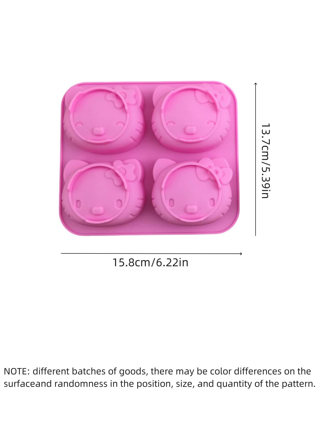 Moule de cuisson en silicone HelloKittys Kuromi Cinnamoroll, 4 cavités, qualité alimentaire, flexibl