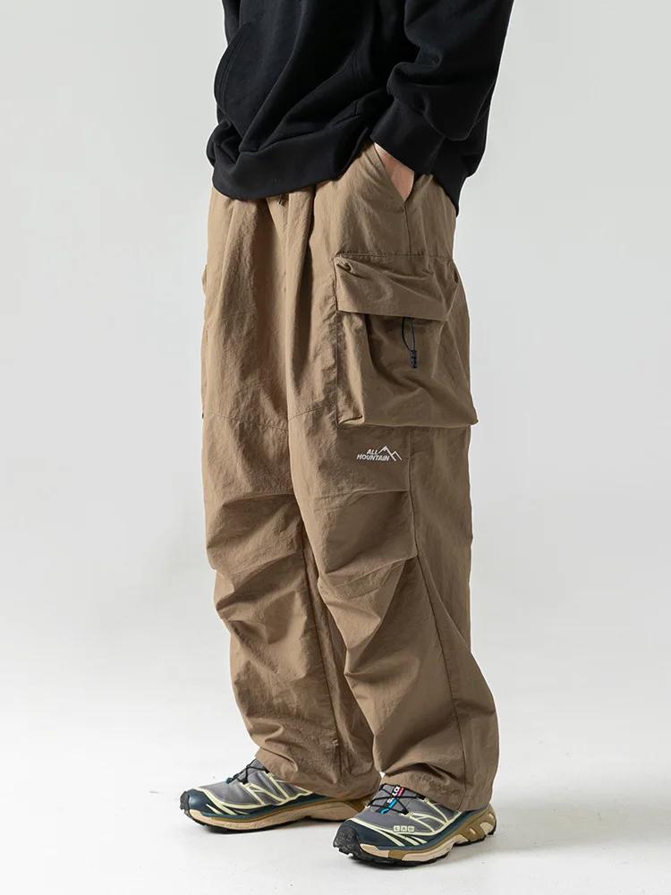 Pantalon cargo baggy vintage pour homme, imperméable, décontracté, sport, jogging, printemps, été, p