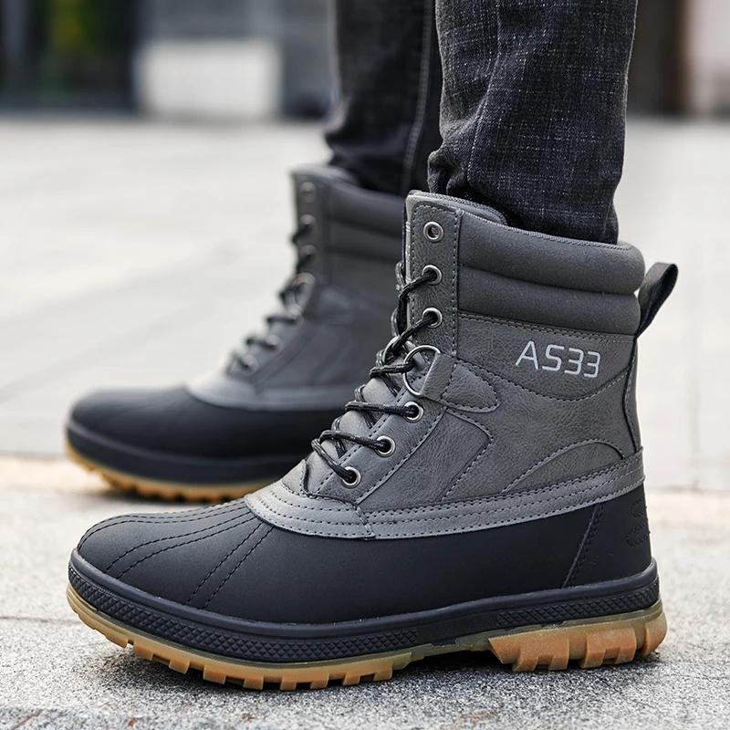 Grande taille 47 bottes d'extérieur pour hommes bottes de neige d'hiver pour hommes bottes de travai