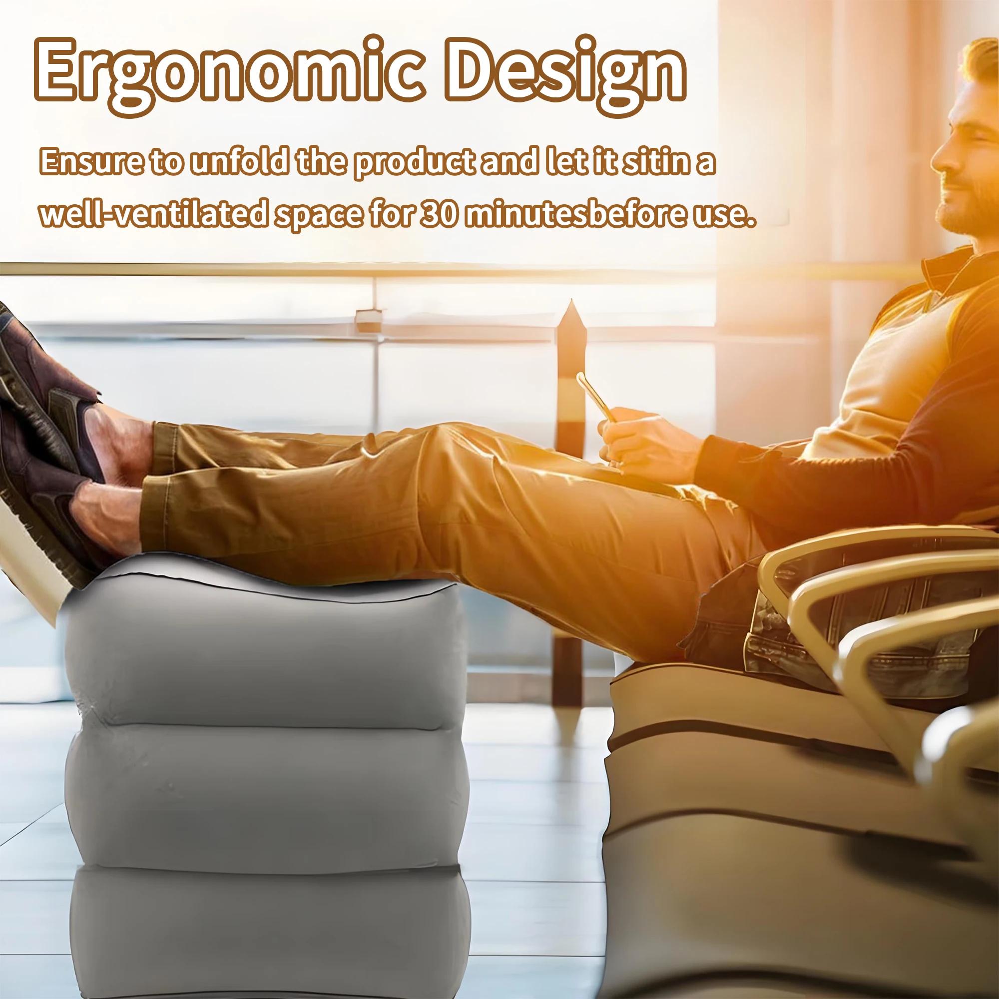 Oreiller gonflable de repose-pieds de couchage pour les voyages aériens, coussin de repose-pieds de