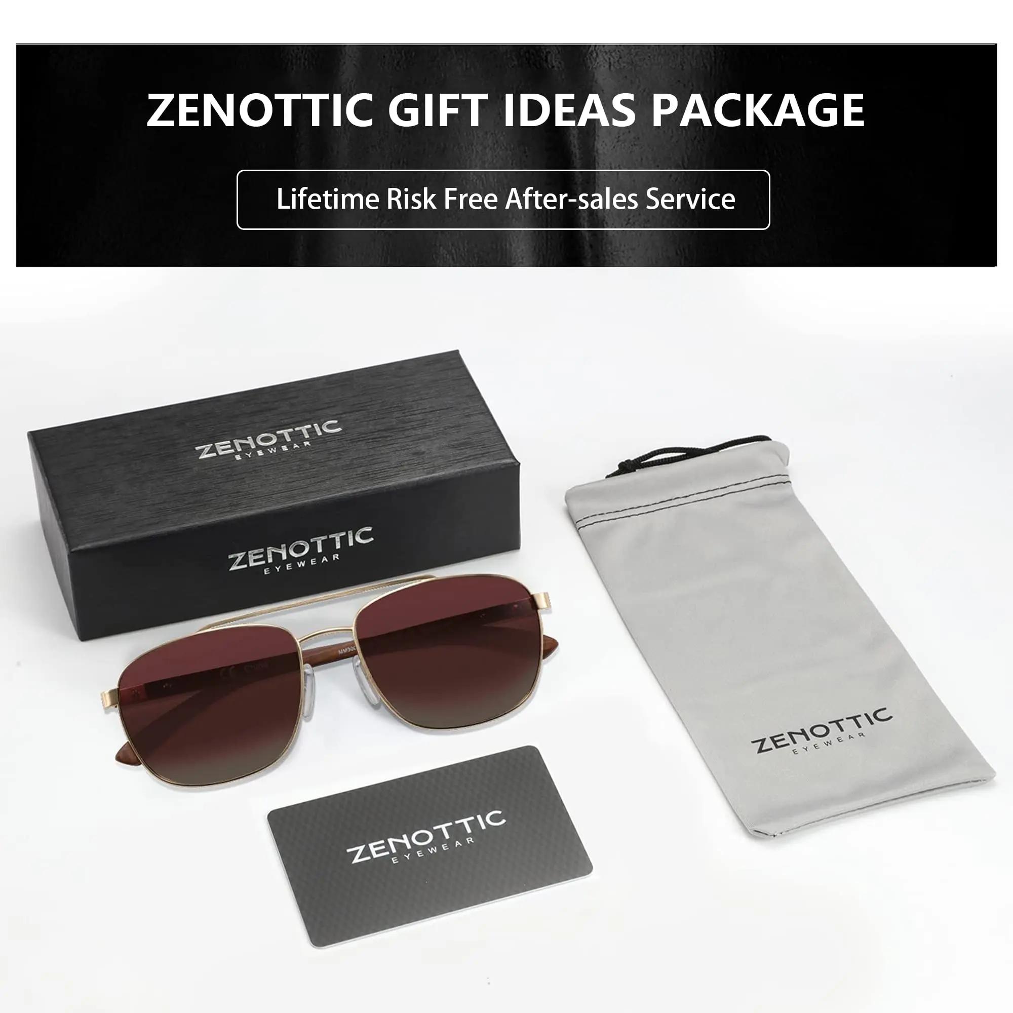 Lunettes de soleil polarisées ZENOTTIC 2026 tendance en bois pour hommes, protection UV, pêche, cond