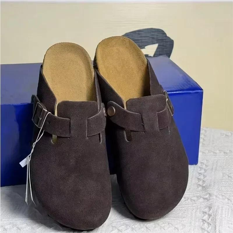 Sandales en cuir tendance printemps-automne 2026 pour hommes et femmes, style rétro décontracté, con
