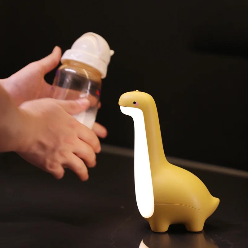 Veilleuse dinosaure mignonne pour enfants, Protection des yeux, lampe de chevet, chargement USB, déc