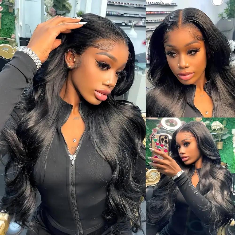 Perruque Lace Front Wig Body Wave Brésilienne Naturelle, Cheveux Humains Transparent HD, 13x6, Densi