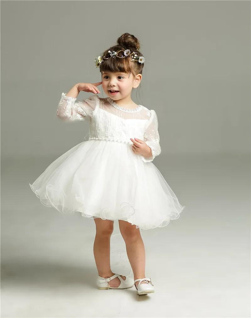 Robe à manches longues pour bébés filles, robe de fête d'anniversaire pour tout-petits, robe de mari
