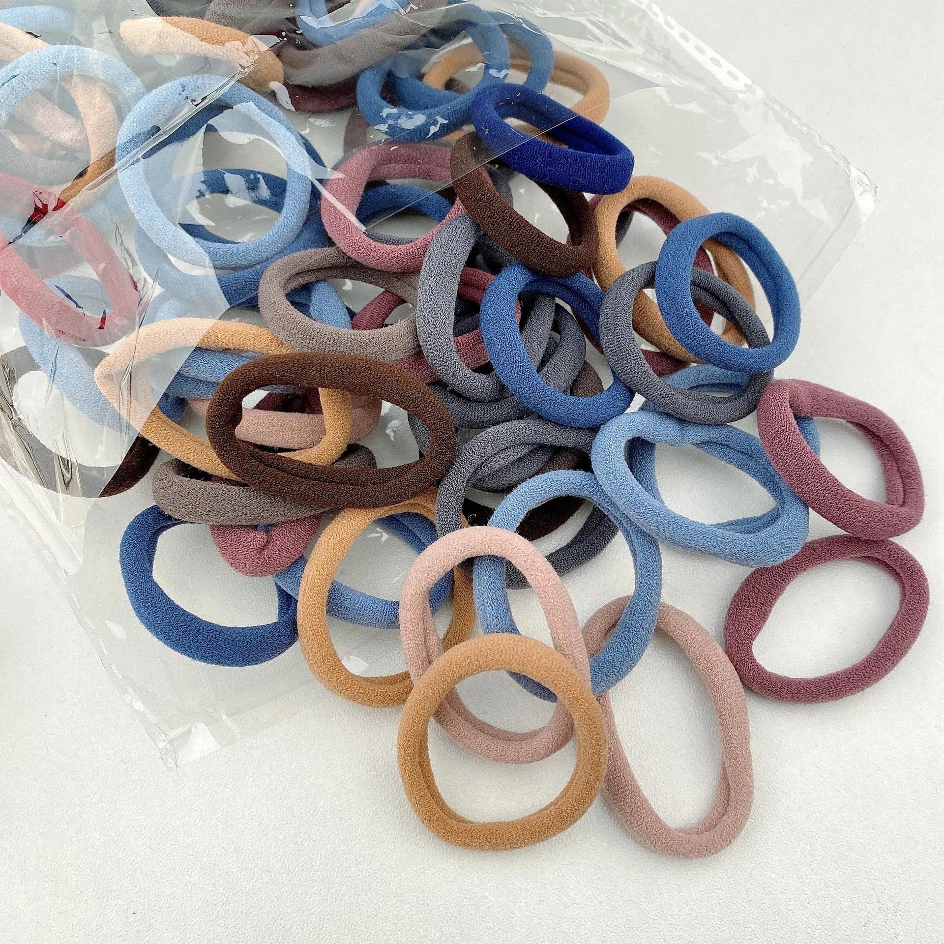20/50/100 pièces Quatre saisons artificiel astiques Bandes De Cheveux Bol 4CM Bonbons Scrunchie arti