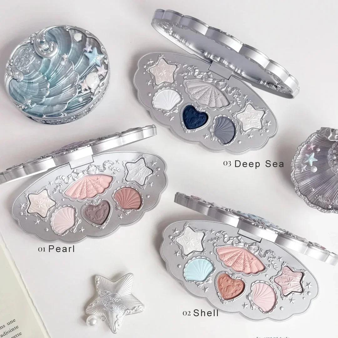 Flower Knows Shell's Jewel Palette de maquillage 6 couleurs mat miroitant hautement pigmenté longue