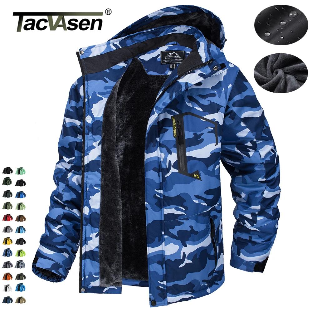 TACVASEN doublure polaire vestes de montagne hommes vestes de randonnée en plein air manteaux à capu