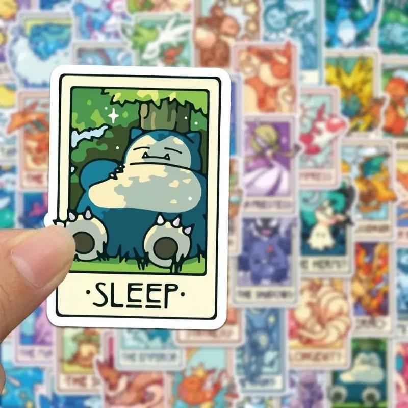 60 autocollants uniques Pokémon Tarot, imperméables, mignons, de dessin animé, pour coque de télépho