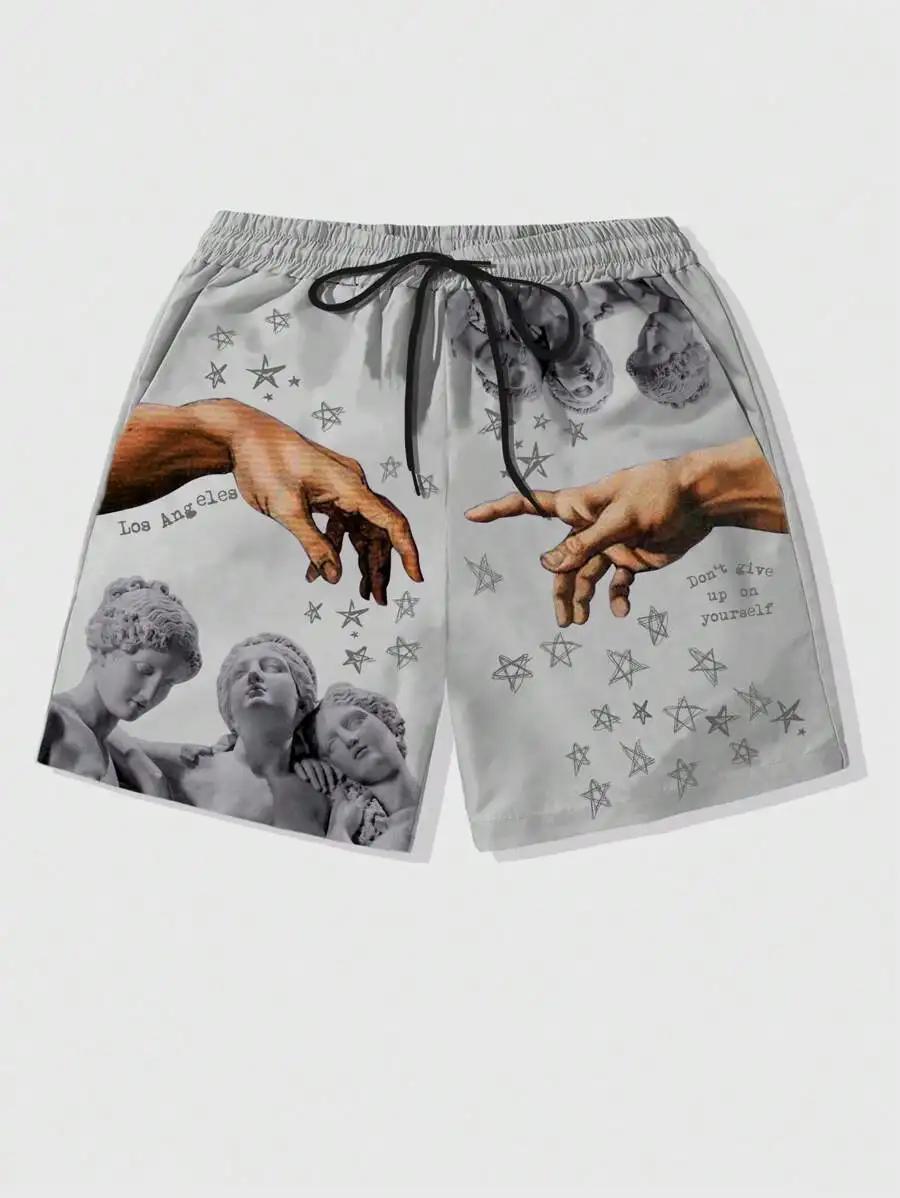 Short de sport à séchage rapide pour homme, impression 3D, impression de sculpture décontractée, sho