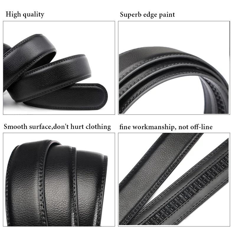 Ceinture en cuir PU pour hommes et femmes, 2.4 2.8 3.0, 3.5 cm de large, sans boucle pour boucle aut