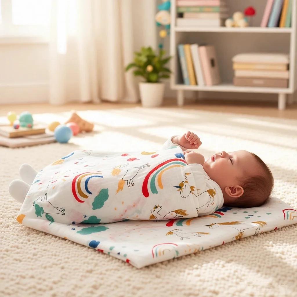 Gant de toilette en gaze à 4 couches pour bébé, serviette de bain pour nouveau-né, peignoir en coton
