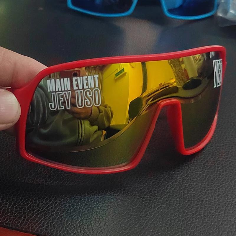Lunettes de soleil sportives Blue YEET Jey Uso Yeet MAIN EVENT, verres bleus, Bloodline USOS, couleu