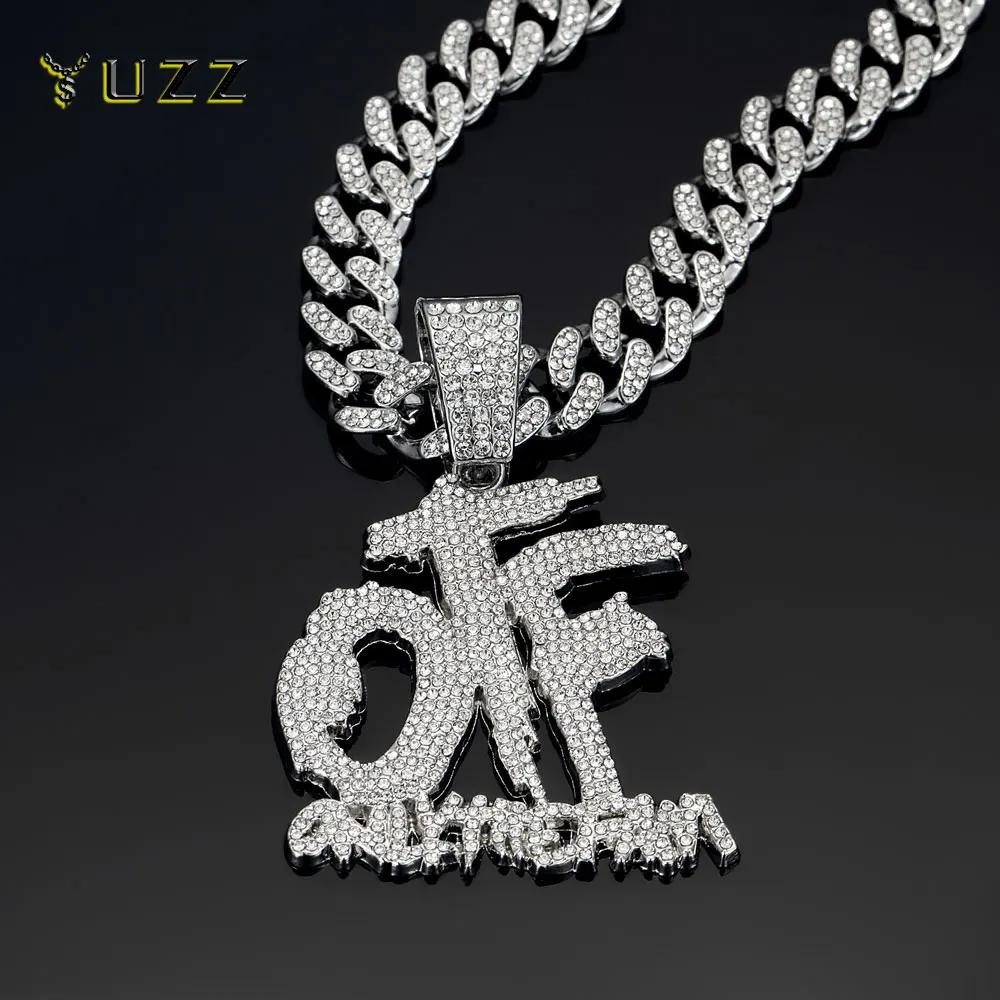 Collier chaîne cubaine avec pendentif lettre anglaise OTF, mode Hip Hop, adapté à un usage quotidien