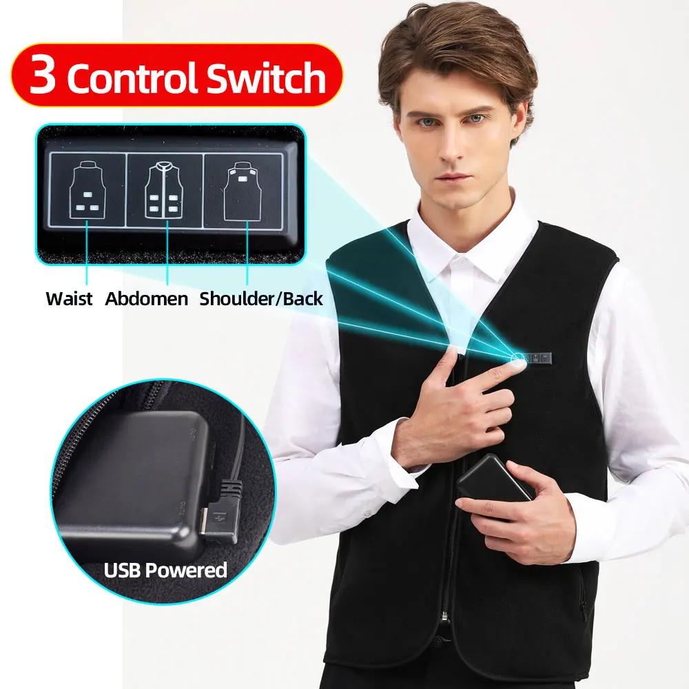 Gilet chauffant 10 zones pour hommes et femmes, veste chauffante électrique USB, gilet chauffant, ve