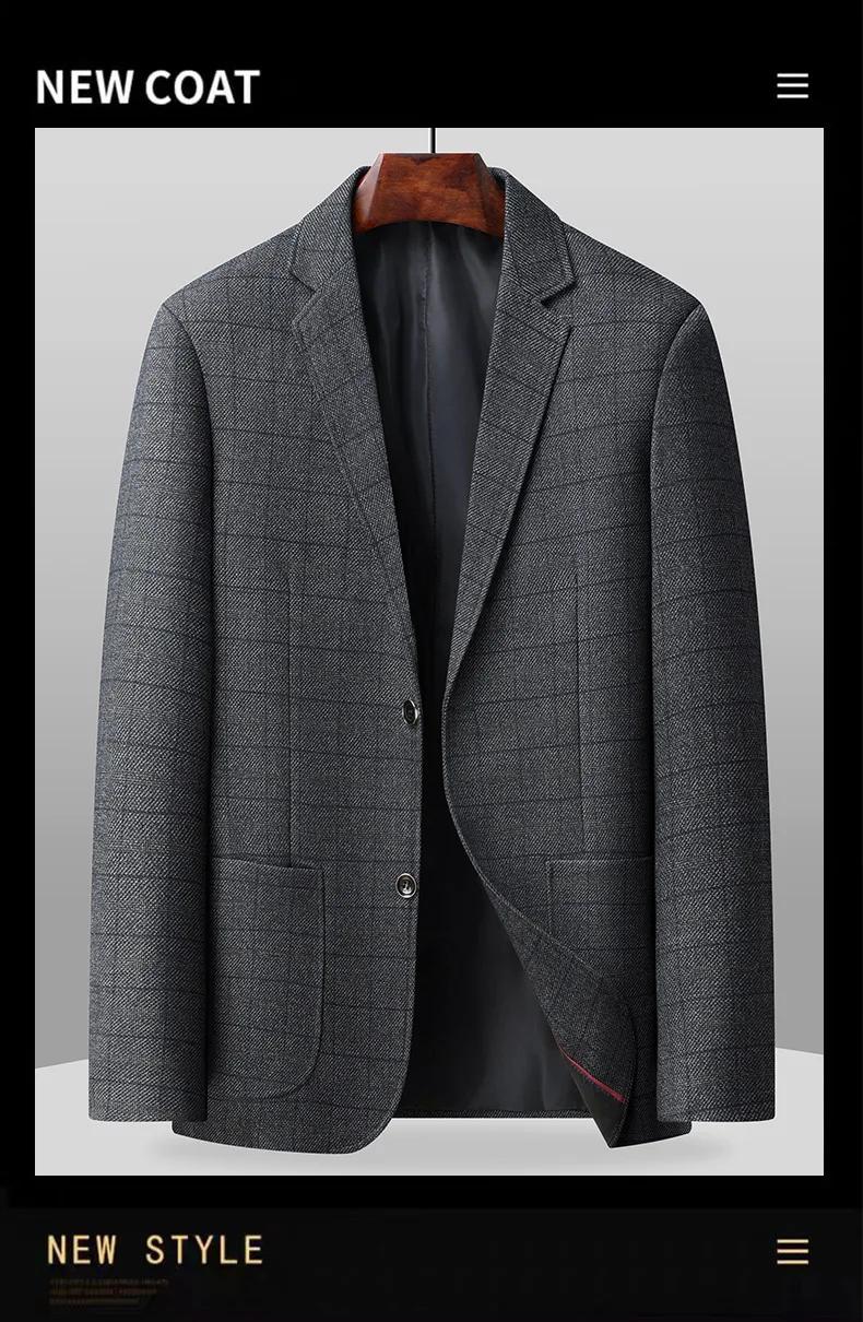 Le nouveau blazer classique rayé, style business casual, avec poches, convient à un usage quotidien