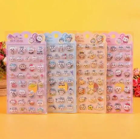 4/20 Autocollants Kawaii de dessins animés mignons, en relief 3D et à bulles, pour la décoration de