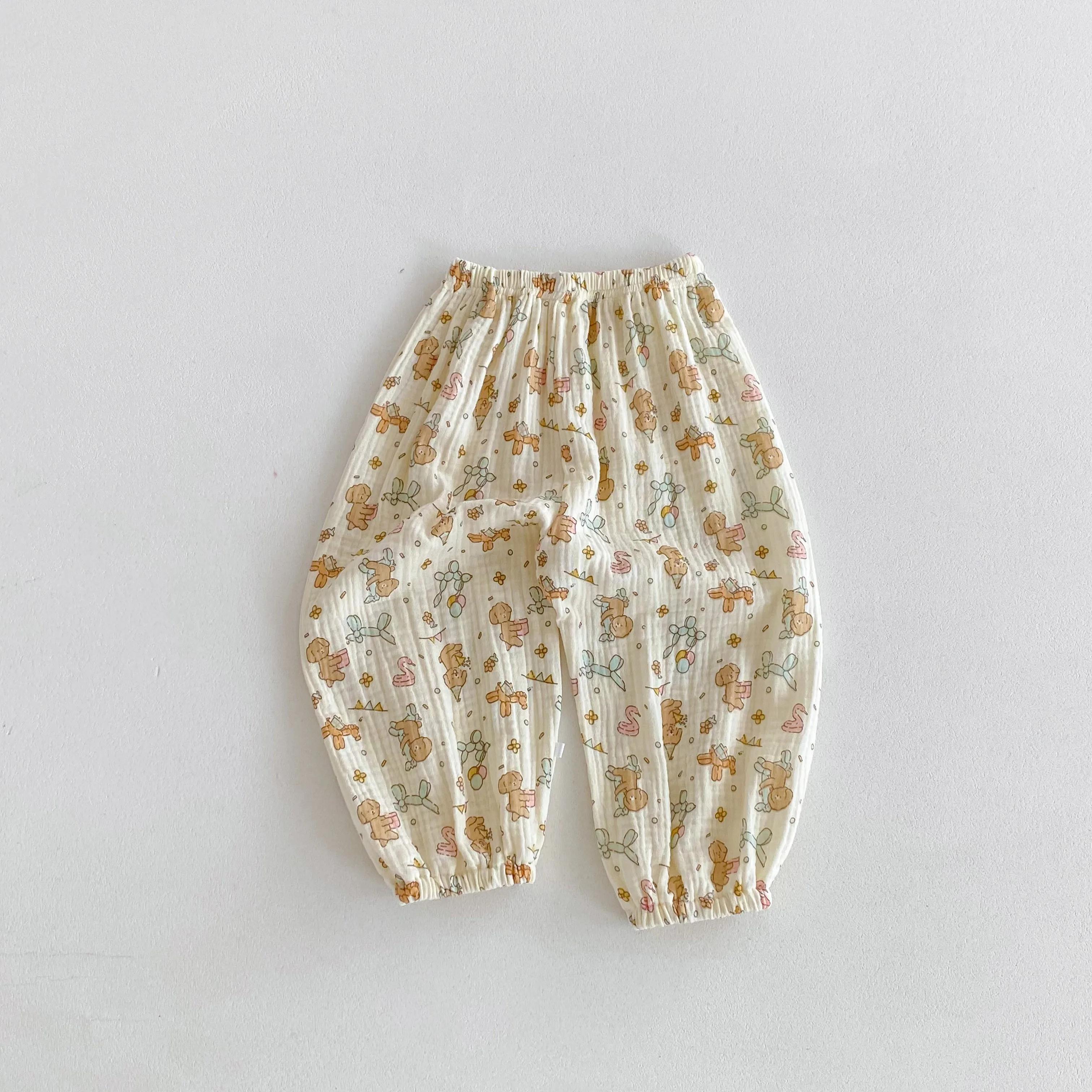 Vêtements d'été pour bébés garçons et filles, pantalons anti-moustiques pour enfants, amples et déco