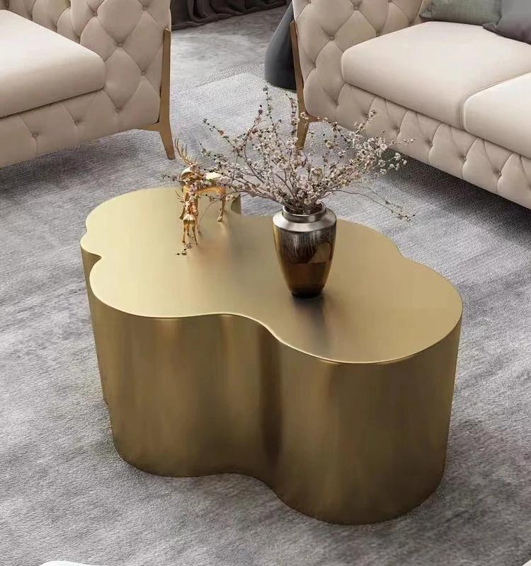 Nordic Light-Table d'affichage créative minimaliste en acier inoxydable, table basse de luxe, salon