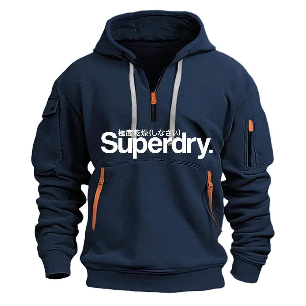 Sweat-shirt à capuche pour hommes, ample, à la mode, pour jogging en plein air et fitness, nouvelle