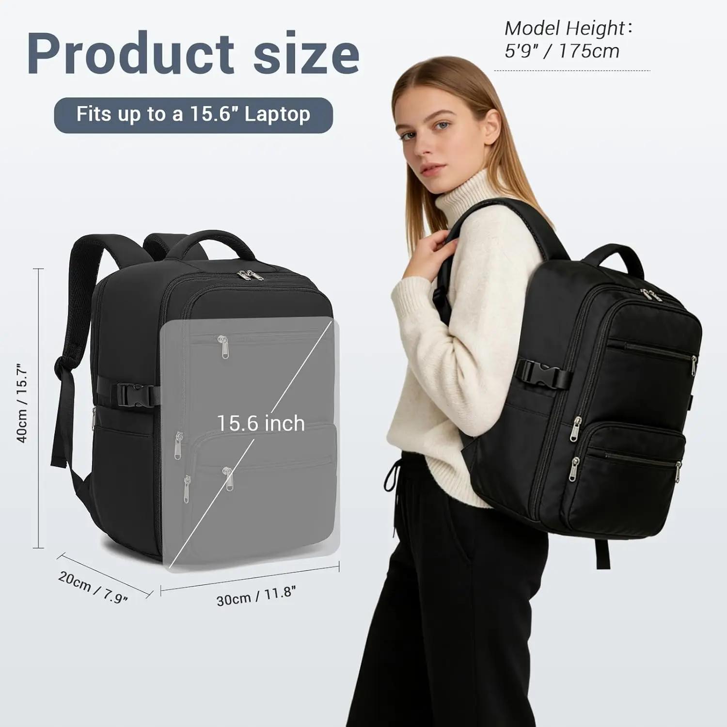 Sac à dos KONO pour bagages à main 40x30x20, 40L, imperméable avec compartiment pour ordinateur port
