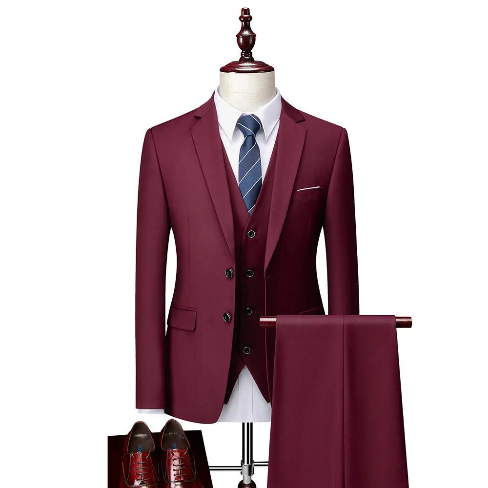 Costumes blancs pour hommes, coupe cintrée, 3 pièces, Double boutonnage, pour mariage, bal, fête d'a