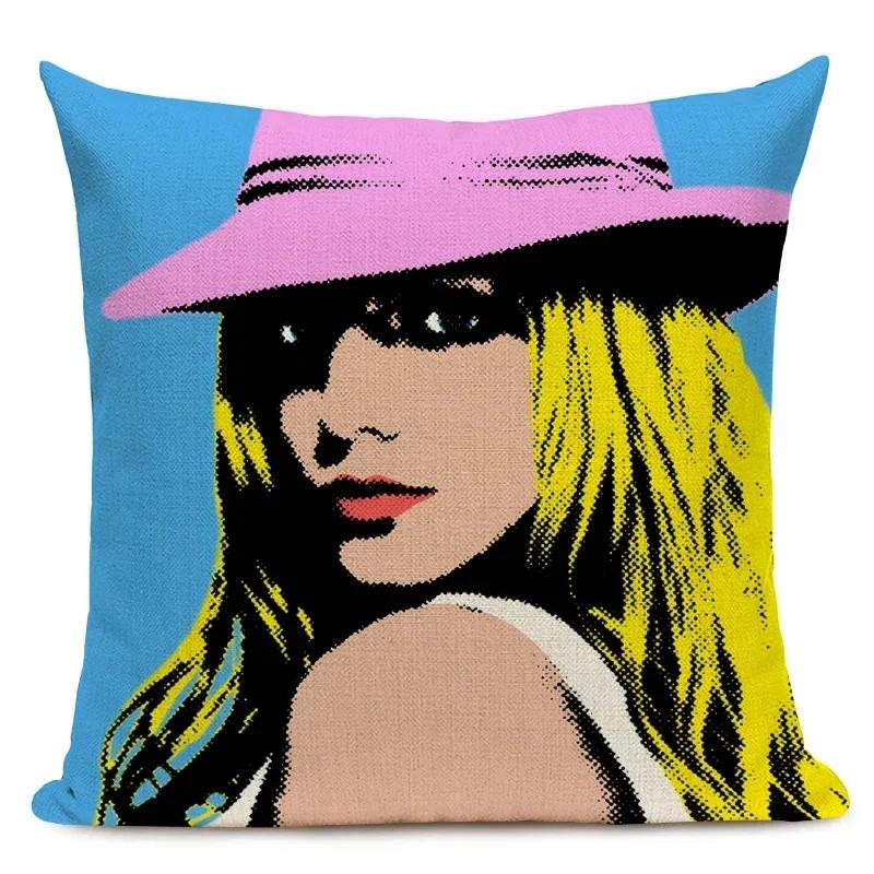 Housse de coussin imprimée Pop Art, taie d'oreiller décorative pour siège de voiture, décoration de