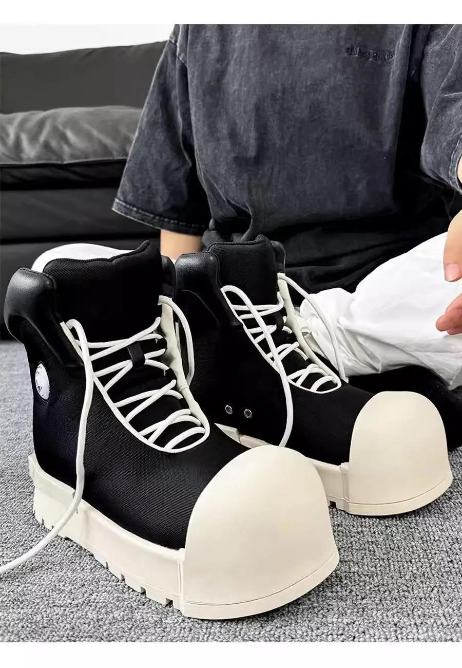 Niche Couple pain à la mode grande tête haut hommes et femmes plate-forme rehaussant bottes américai