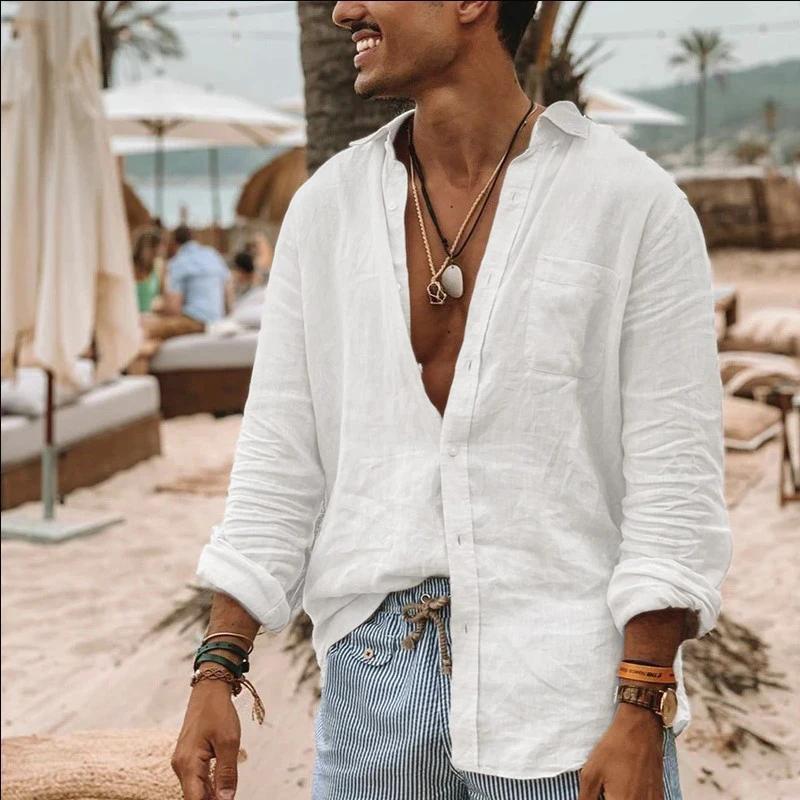Chemise homme manches longues coupe régulière hommes décontracté surdimensionné ample simple boutonn