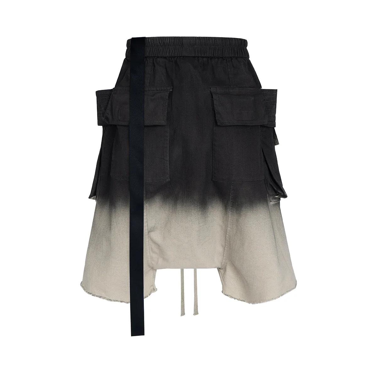 Ro Ribbons-Pantalon sarouel nickel é pour homme, double boucle, entrejambe frontal, poches, short de