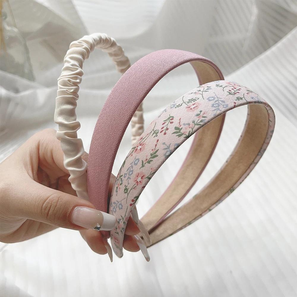 3 pièces/ensemble femmes filles tissu bandes de cheveux fleur perle bandeau bandeau cheveux cerceau