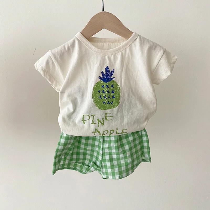 Ensemble pyjama en coton pour bébé, sans manches, vêtements de nuit pour bébé, dessin animé, vêtemen