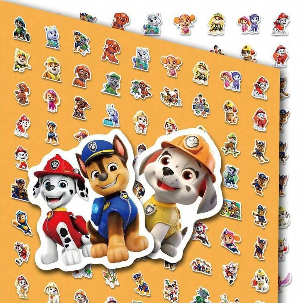 Autocollants de patrouille de patte, 80 pièces, autocollants de dessin animé en PVC, jouets de décor