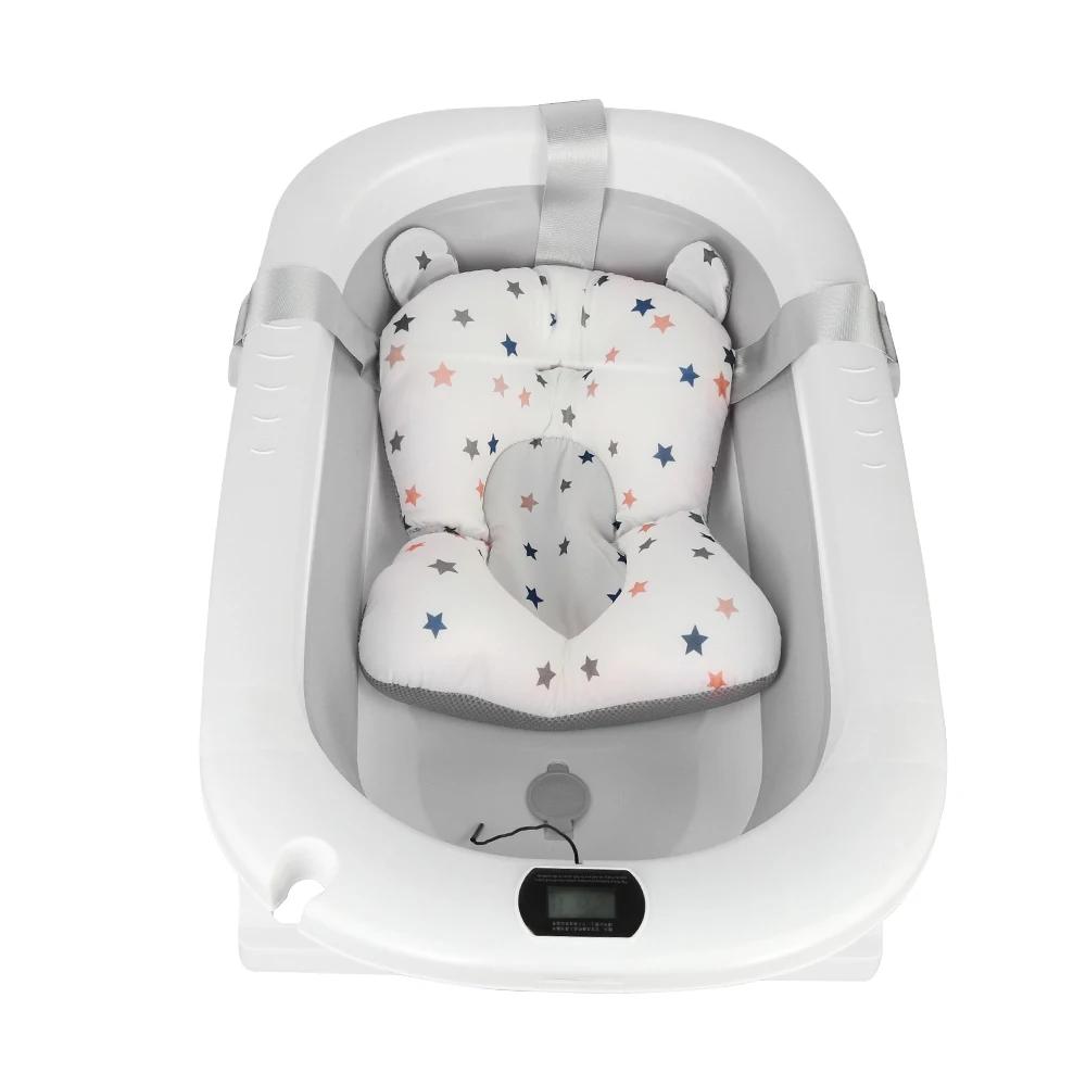 Baignoire bébé pliable avec thermomètre - Baignoire portable tapis de bain pour nouveau-nés 0-36 mois
