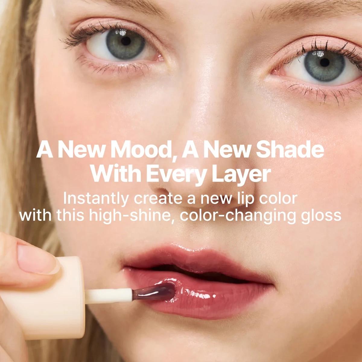 fwee Gloss 3D changeant de couleur, léger et longue tenue, maquillage de luxe, haute brillance, tran