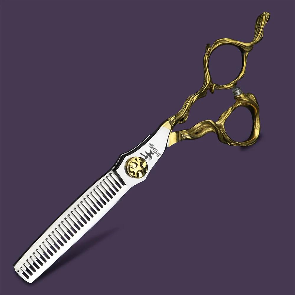 XUANFENG 6 pouces imitation branche argent ciseaux à cheveux 440C acier barbier ciseaux de coupe et