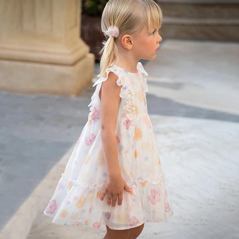 Dave Bella enfants robes printemps été sans manches filles Cool doux jupe coton doux vêtements d'ext