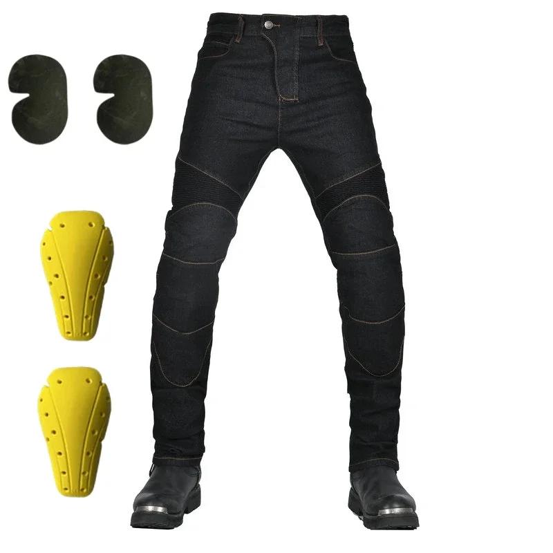 Pantalon en jean de moto pour hommes, antidérapant, résistant à l'abrasion, tous temps, ajustement c