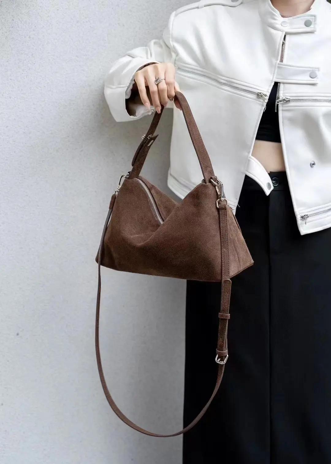 FIRMRANCH-Sac à main en cuir de vachette grande capacité pour femme, sac à main polyvalent, paresseu