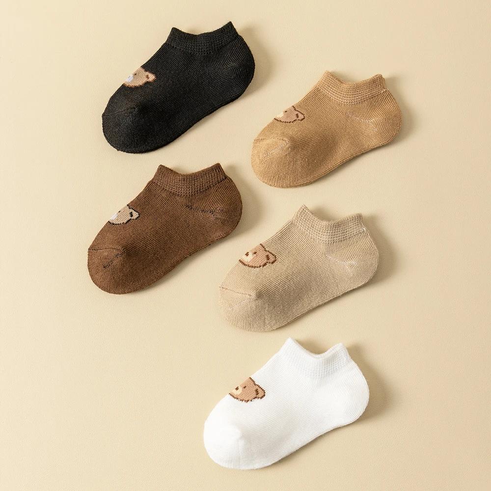 5 paires de chaussettes pour bébé, chaussettes basses à la cheville, chaussettes mignonnes à motif d